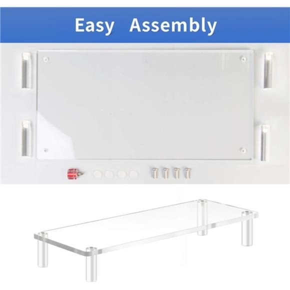 20x7.5 Acrylic Monitor Stand Riser, Clear Computer Stand, Desk Riser - Picture 8 of 8